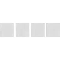 DIYTI Plain Lasinalunen 10x10 Cm 4-pakkaus - Tabletit & Lasinaluset Polyesteri Valkoinen - 12-WHIC-PW-WHI/WHI