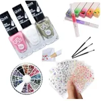 Otego Nail Kit - Sisustussarja - Kynsilakka, Tekojalokivi, Kynsitarrat Multicolor