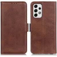 SKALO Samsung A23 5G Lompakkokotelo PU-nahkaa - Ruskea