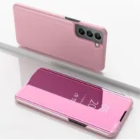 SKALO Samsung S22 Clear View Lompakkokotelo - Pinkki