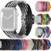 SKALO Punottu -ranneke Apple Watch Series 1-3 38mm - Harmaa-Musta