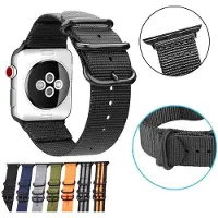 SKALO Nato-ranneke Nylon Apple Watch Series 1-3 38mm - Sininen