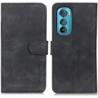 SKALO Motorola Edge 30 5G KHAZNEH Lompakkokotelo PU-nahasta - Musta