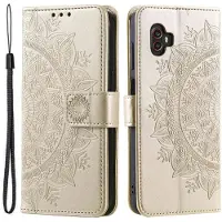 SKALO Samsung Xcover6 Pro 5G Mandala lompakkokotelo - Kulta