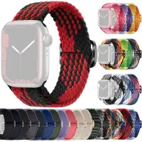 SKALO Punottu -ranneke Apple Watch Series 1-3 42mm - Punainen-Musta