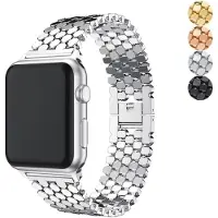 SKALO Fish Scale Metalliranneke Apple Watch Series 1-3 42mm - Ruusukulta