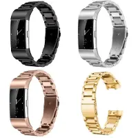 SKALO Teräsranneke Fitbit Charge 3/4 - Musta