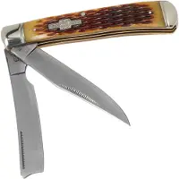 Rough Ryder Razor Trapper Amber Bone