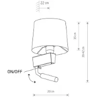 Nowodvorski Lighting Chillin seinävalaisin E27+G9 42cm harmaa