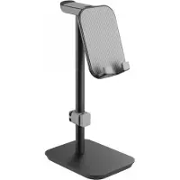MaxMount Aluminum Headphone Stand with Tiltable Phone Holder - Musta kuulokete