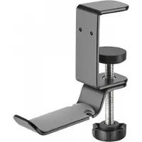 MaxMount Clamp-On Universal Headphone Holder - kuuloketeline Musta