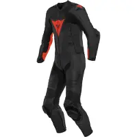 Dainese Laguna Seca 5 nahkakombi Musta/Neonpunainen Miehet, size 58