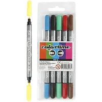 Creativ Company Colortime Double Pen, Vakiovärit 6 Kpl - Creativ Company