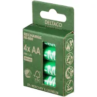 Deltaco AA/LR06 -akkuparisto, 2500mAh, 4kpl