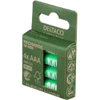 Deltaco Ladattava AAA-paristot, 1000mAh, 4-pack