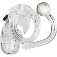 Man Cage 10 Chasity Cage With Plug Transparent