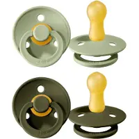 BIBS Colour 2-pack Pyöreitä Lateksituttia Sage Hunter Green Sage Hunter Green 18+ Months Latex Vihreä 18+ kuukautta Pojat, Tytöt