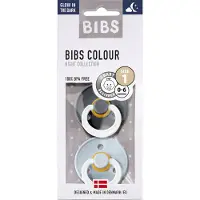 BIBS Colour Tutit 2-pack Luonnonkumi Koko 1, Iron Glow/Baby Blue Glow