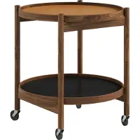 Brdr. Krüger Bølling Tray Table model 50 -rullapöytä Clay, öljytty tammirunko