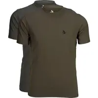 Seeland Outdoor 2-pack T-shirt Granit/Pine green 2XL