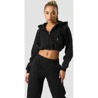 ICANIWILL Everyday Cropped Zip Hoodie Black