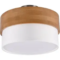 TRIO Seasons kattovalaisin 30cm E14 valkoinen/puu