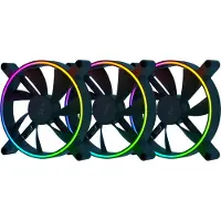 Razer Kunai Chroma, 140 mm, PWM, hydraulinen laakeri, ARGB -tuuletinsarja, 3 kpl, musta