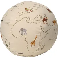Ferm Living Ottomaani - Maailma - Ø50 cm - Off White - - OneSize - Ottomaanit