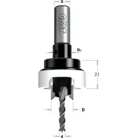 Cmt Puuporaus, jossa pultti ; 90°; S=10 mm; d=6 mm; D=15 mm