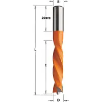 Cmt Puuporanterä ; S=8x20 mm; D=6x40 mm