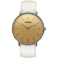 Arabians Arabian unisex-kello - HAA2233D - Quartz Movement - Teräskotelo - Nahkaranneke - Kultainen kellotaulu