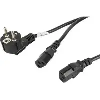 Lanberg Virtakaapeli 2x C13 (2m) Musta