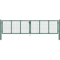 vidaXL Puutarhan verkkoportti teräs 400x100 cm vihreä
