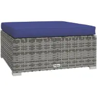 vidaXL Puutarharahi tyynyllä harmaa 70x70x30 cm polyrottinki