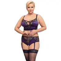 Cottelli Curves Seksikkäät alusvaatteet , violetti/musta, 4XL