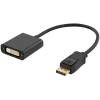 Deltaco – DisplayPort / DVI-D -kaapeli, yksilinkkinen, 0,2 m, musta (110017)