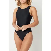 Ganni Recycled Core Solid Sporty Swimsuit - Black - 36