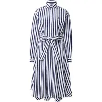 Ralph Lauren Belted Wide-Stripe Cotton Shirtdress - Blue - 38