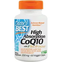 Doctors Best CoQ10 korkealla imeytymisellä BioPerine kanssa, 200mg - 60 kapselia
