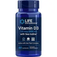 Life Extension D3-vitamiini merilevästä, 5000 IU - 60 kapselia