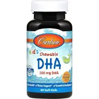 Carlson Labs Lasten tyggelevy DHA, 100 mg Appelsiini - 60 kapselia