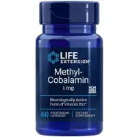 Life Extension , Vitamiini B12 Metyylisyanobalamiini, 1 mg, 60 Vegetarien Lozenges