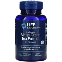 Life Extension Kofeiiniton Mega vihreä teeuute - 100 Veg-kapselia