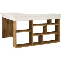 Skye Decor Caarina 129x120 cm ruskea/valkoinen kulmatyöpöytä