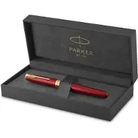 Parker 1931475, Mekanismiton kynä, Musta, Kulta, Punainen, Musta, Kulta, Lakka, Hienojakoinen, Laatikko
