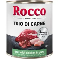 Rocco 6 x 800g Trio di Carne nauta, kana & peura Classic koiranruoka