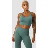 ICANIWILL Ribbed Define Seamless Sports Bra, Sea Green