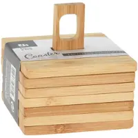 Excellent Housewares Bambu lasinaluset mukeille ja laseille - 6 kpl pidikkeellä