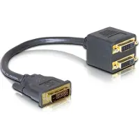 DeLOCK Adapter DVI25 M > 2x DVI25 F, 0,2 m, DVI-I, DVI, Uros, Naaras, Musta (65051)