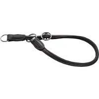 Hunter - Dog Collar Training Round & Soft Half Choke Black 45 cm - Koirat - Kaulapannat